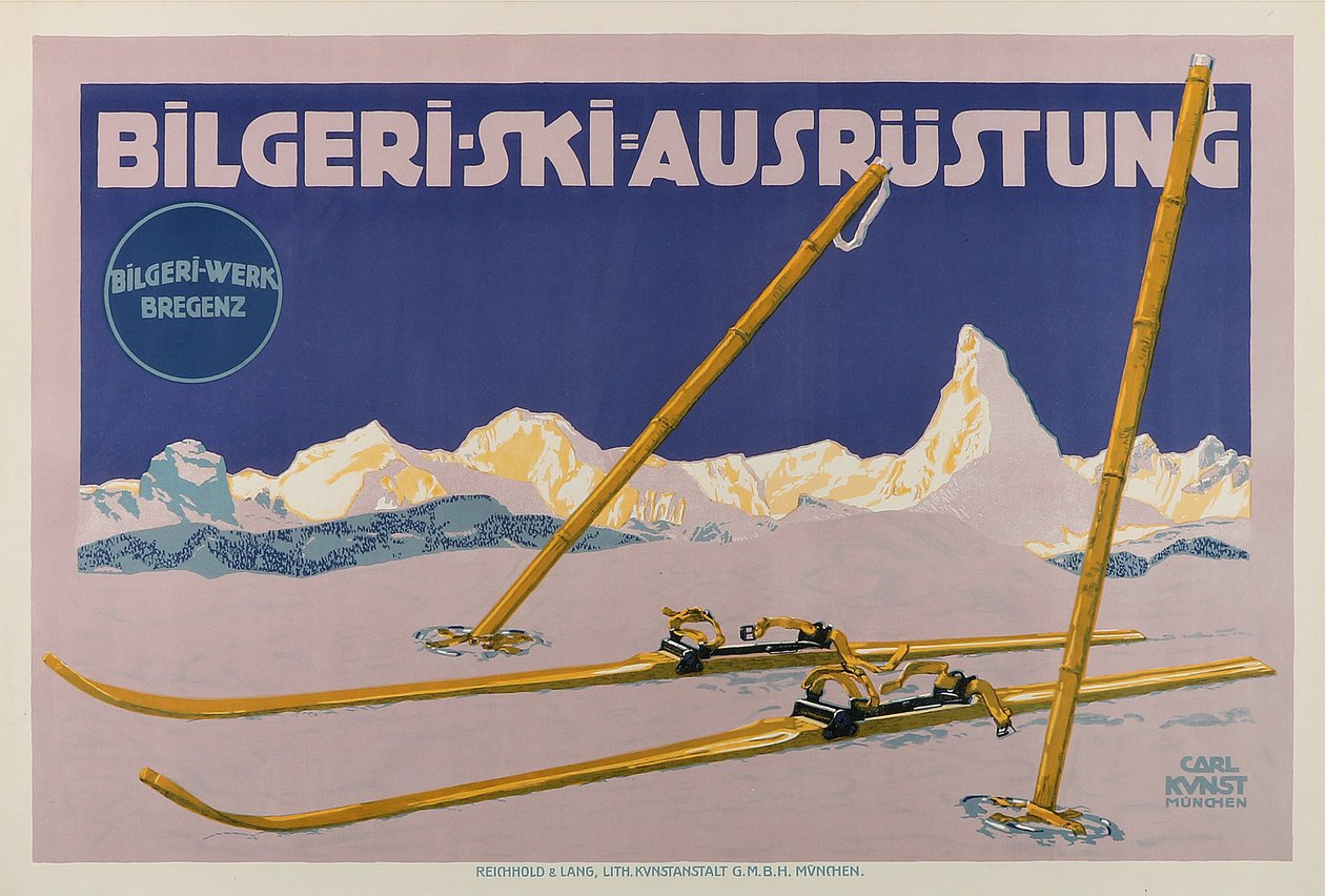 Bilgeri ski-uitrusting, ca. 1910 door Carl Kunst
