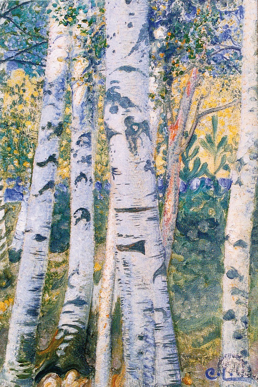Berkenbomen, 1910 door Carl Larsson