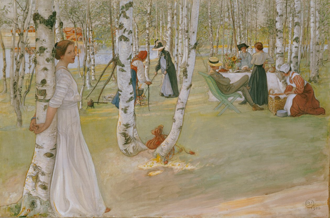 Ontbijt in de open lucht door Carl Larsson