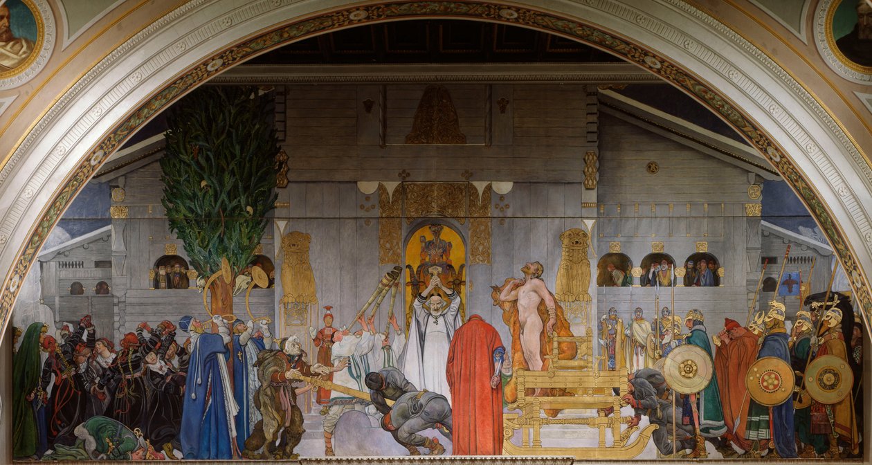Midvinterblot Midwinter Offer, 1914-1915 door Carl Larsson