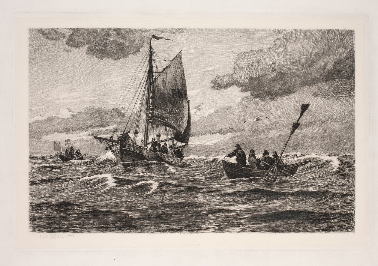 Vissers op zee door Carl Locher