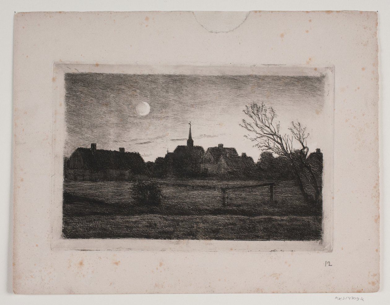 Hornbæk kerk, zomeravond door Carl Locher