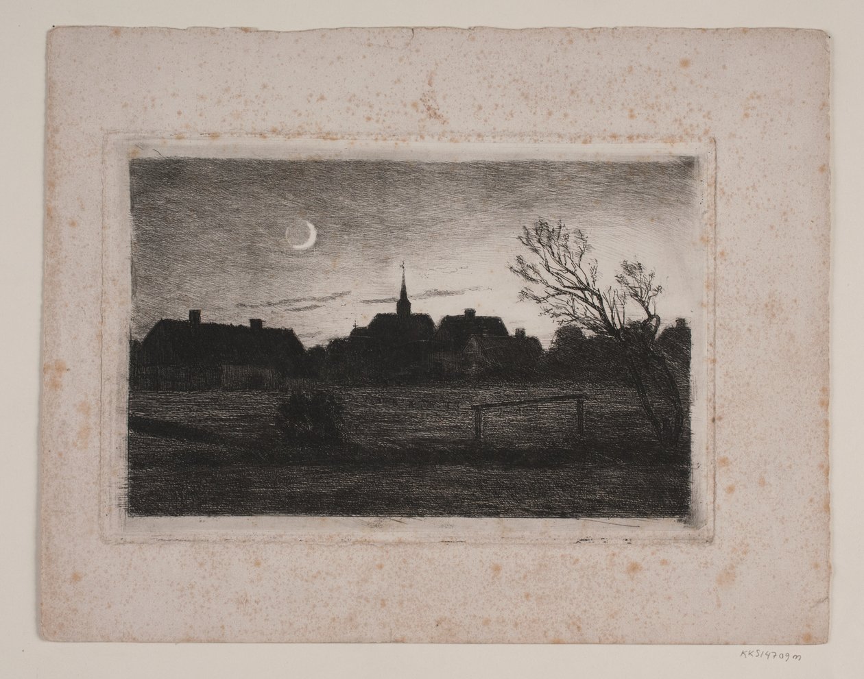 Hornbæk kerk, zomeravond door Carl Locher