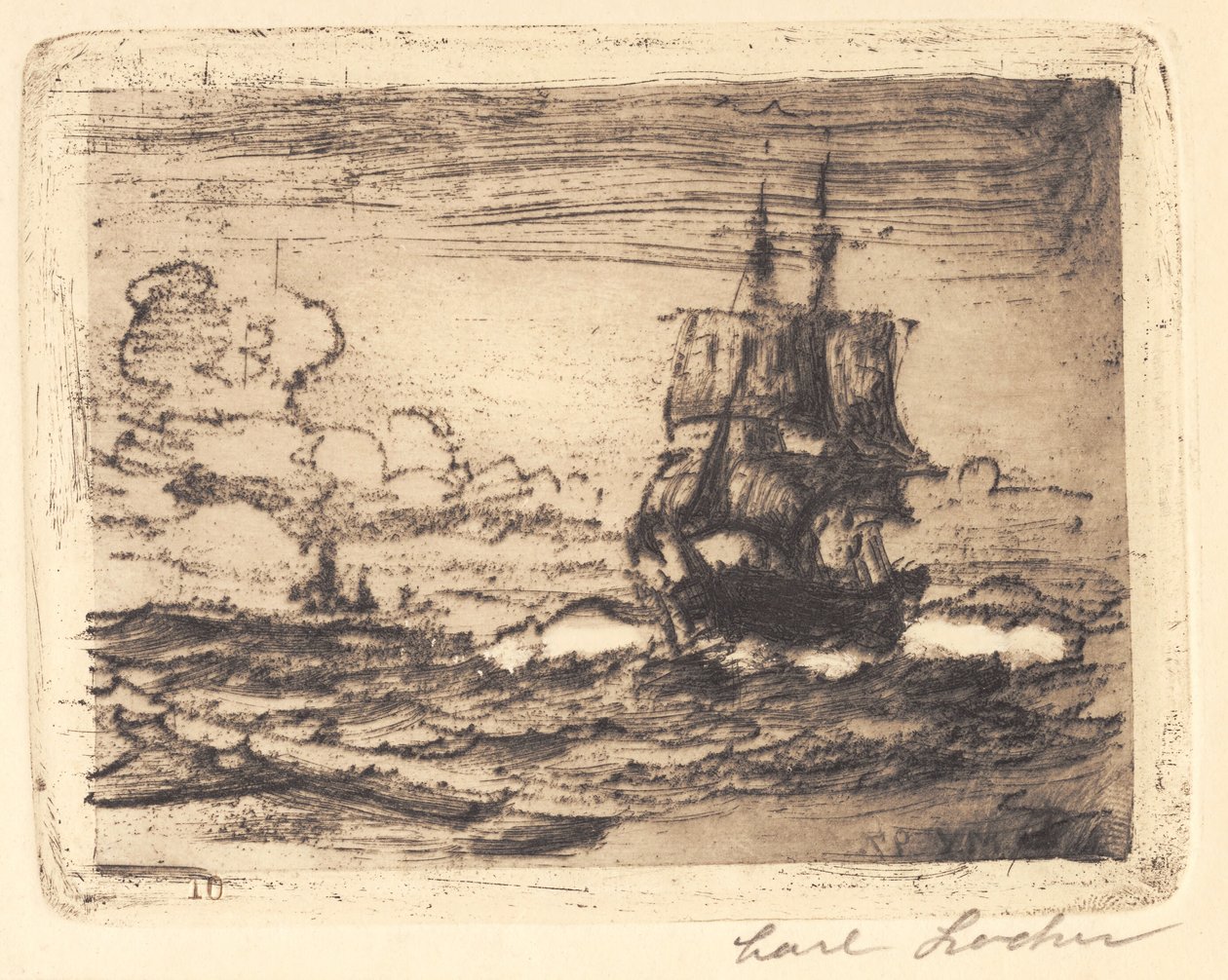 In de Noordzee door Carl Locher