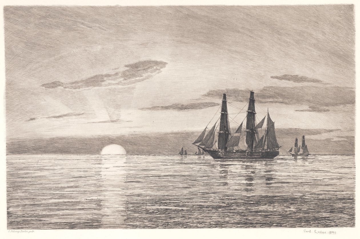 Zonsondergang door Carl Locher
