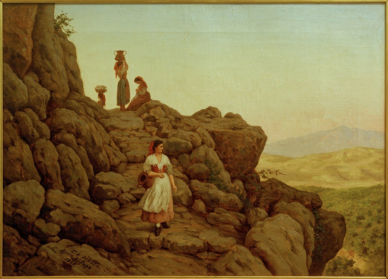 C.L.Jessen, Rotslandschap bij Rocca di Papa door Carl Ludwig Jessen
