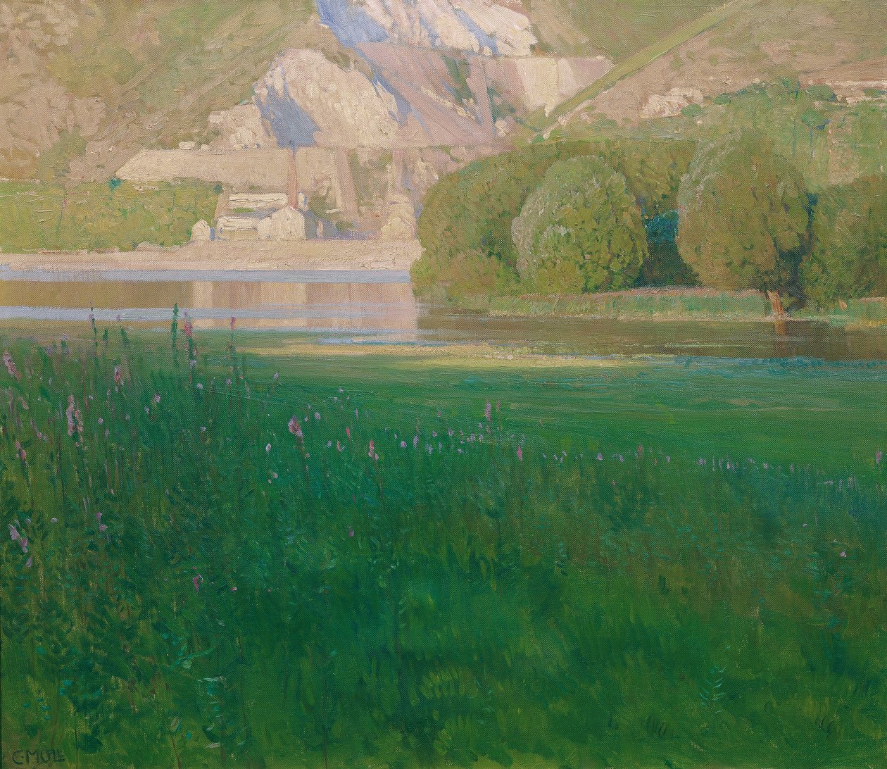 Schemering. Steengroeve aan de Donau door Carl Moll