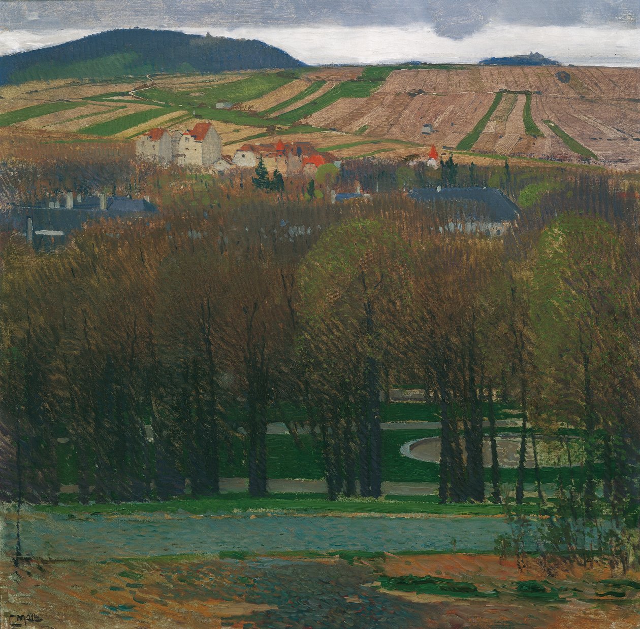 Uitzicht van Heiligenstadt op de Nussberg door Carl Moll