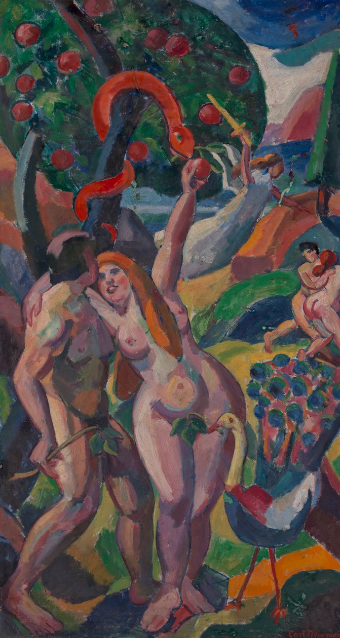 Adam en Eva, voor 1932 door Carl Newman