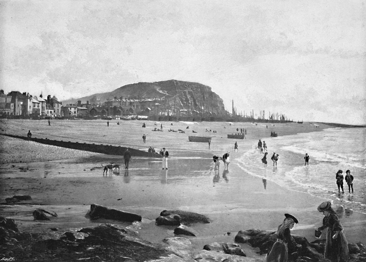 Oude stad en strand van Hastings door Carl Norman