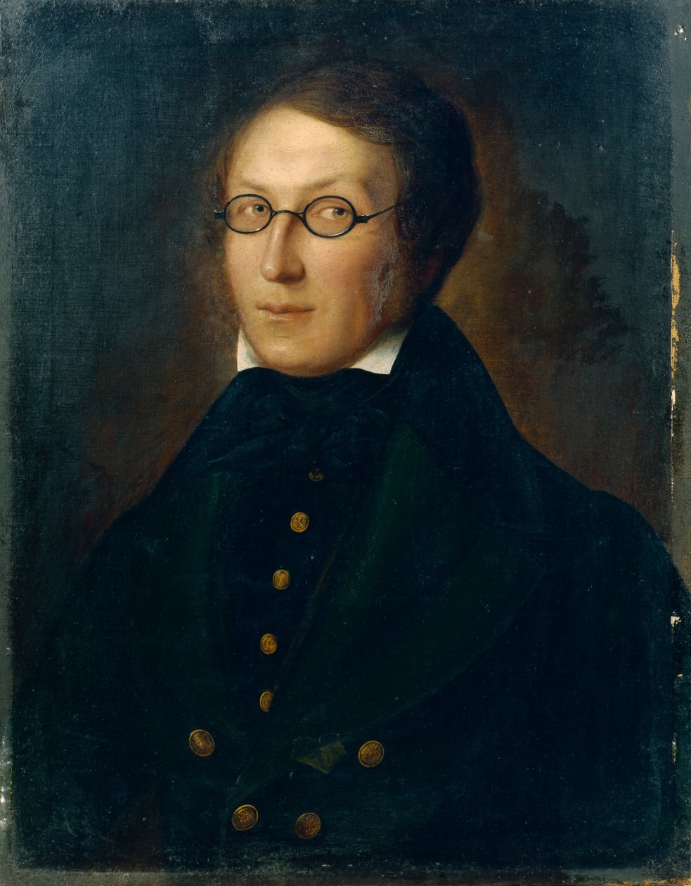 Auteur Henrik Wergeland, ca. 1830 (schilderij) door Carl Peter Lehmann