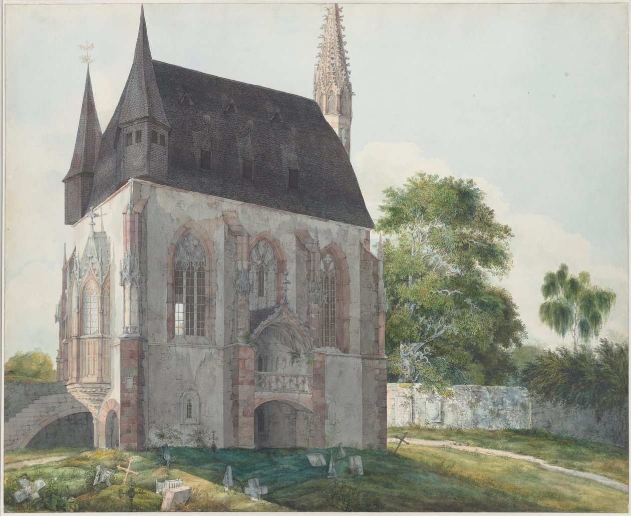De Totenkapelle in Kiedrich, ca. 1814 door Carl Philipp Fohr