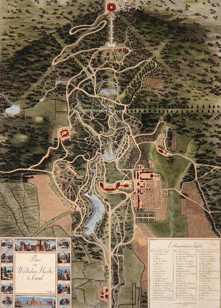 Plan van Wilhelmshöhe bij Kassel door Carl Schaeffer