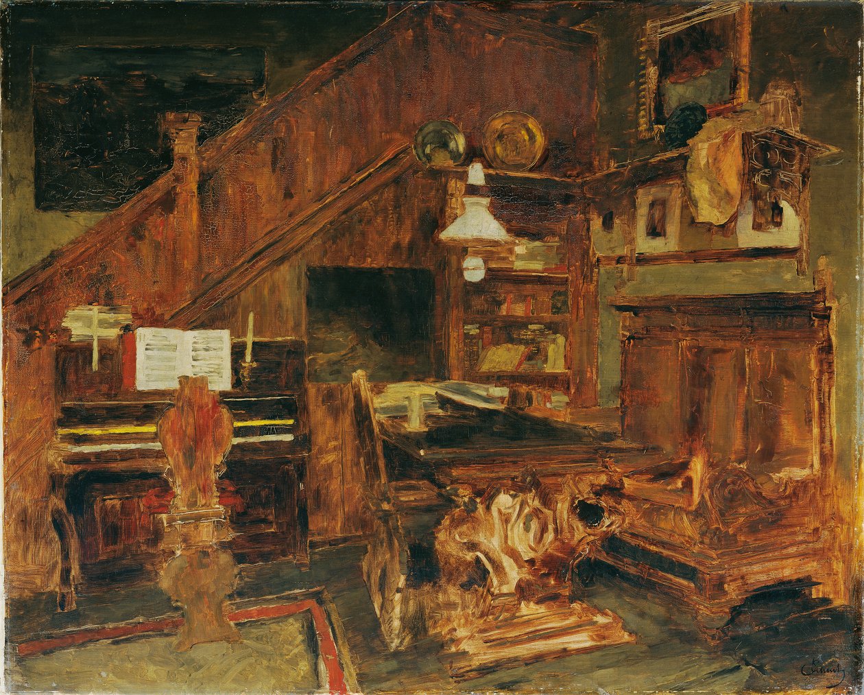 Atelier van de kunstenaar in Venetië door Carl Schuch