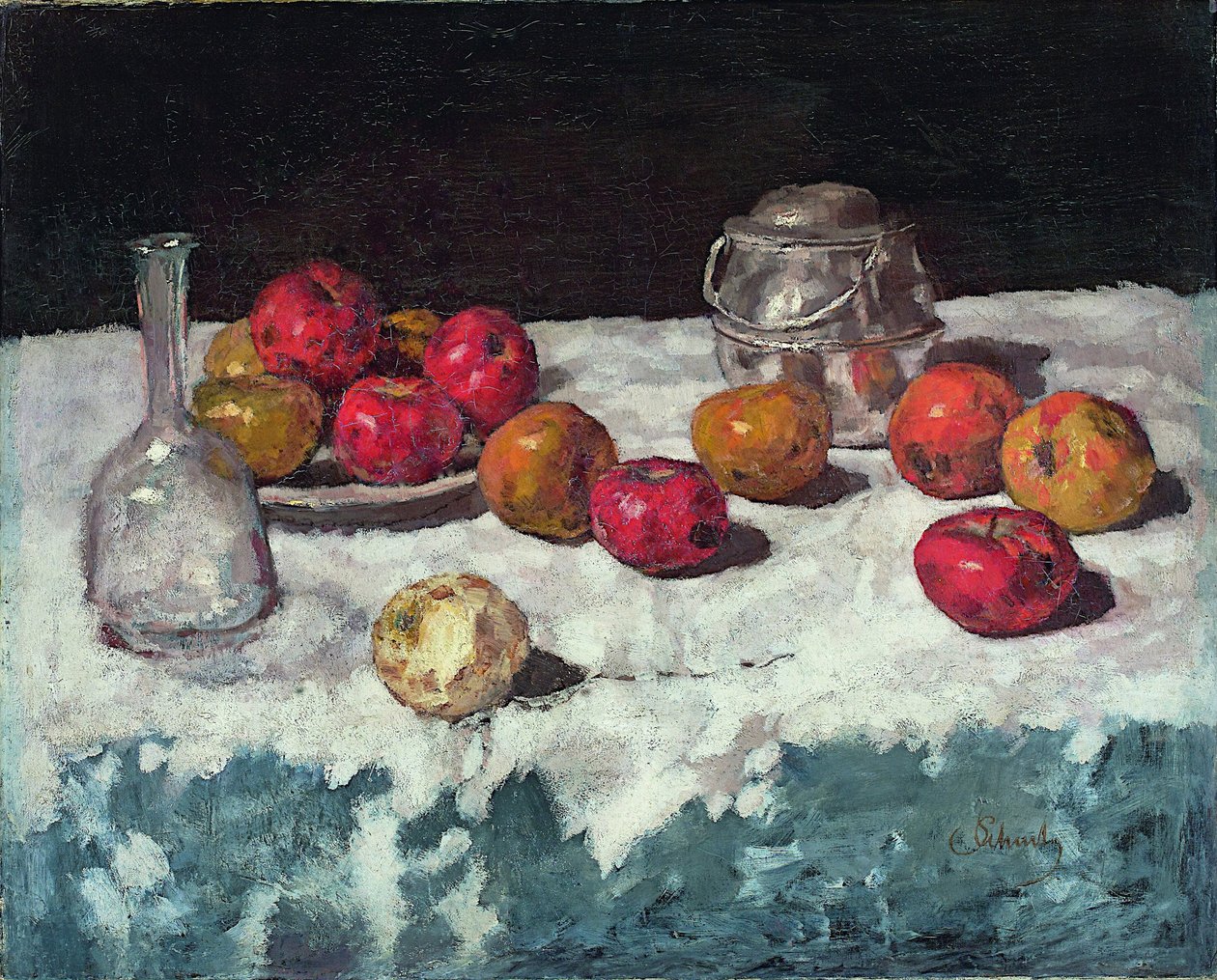 Stilleven met appels, 1889 door Carl Schuch