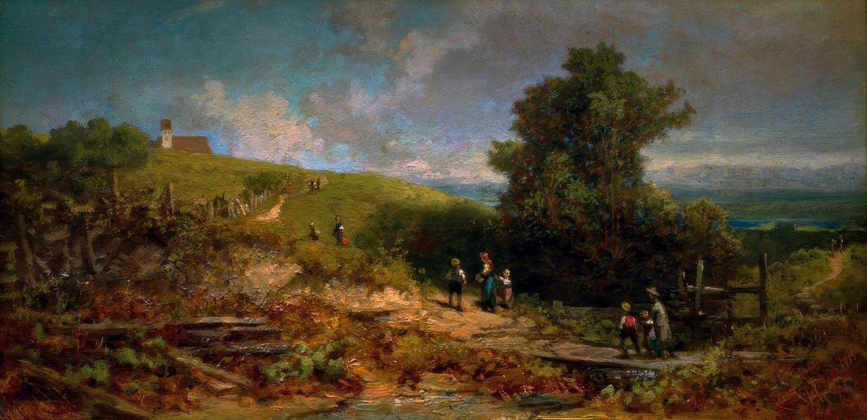 Op het kerkpad door Carl Spitzweg