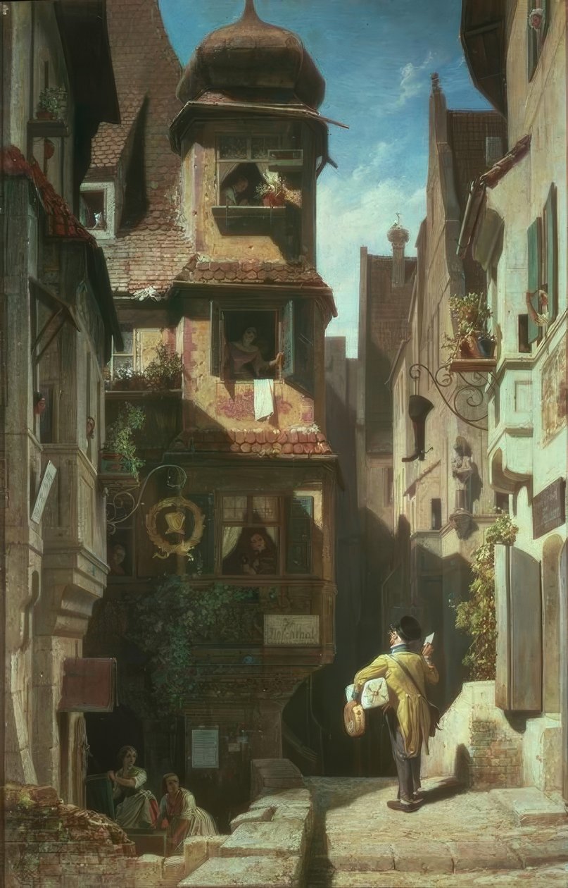 De postbode in Rosental door Carl Spitzweg