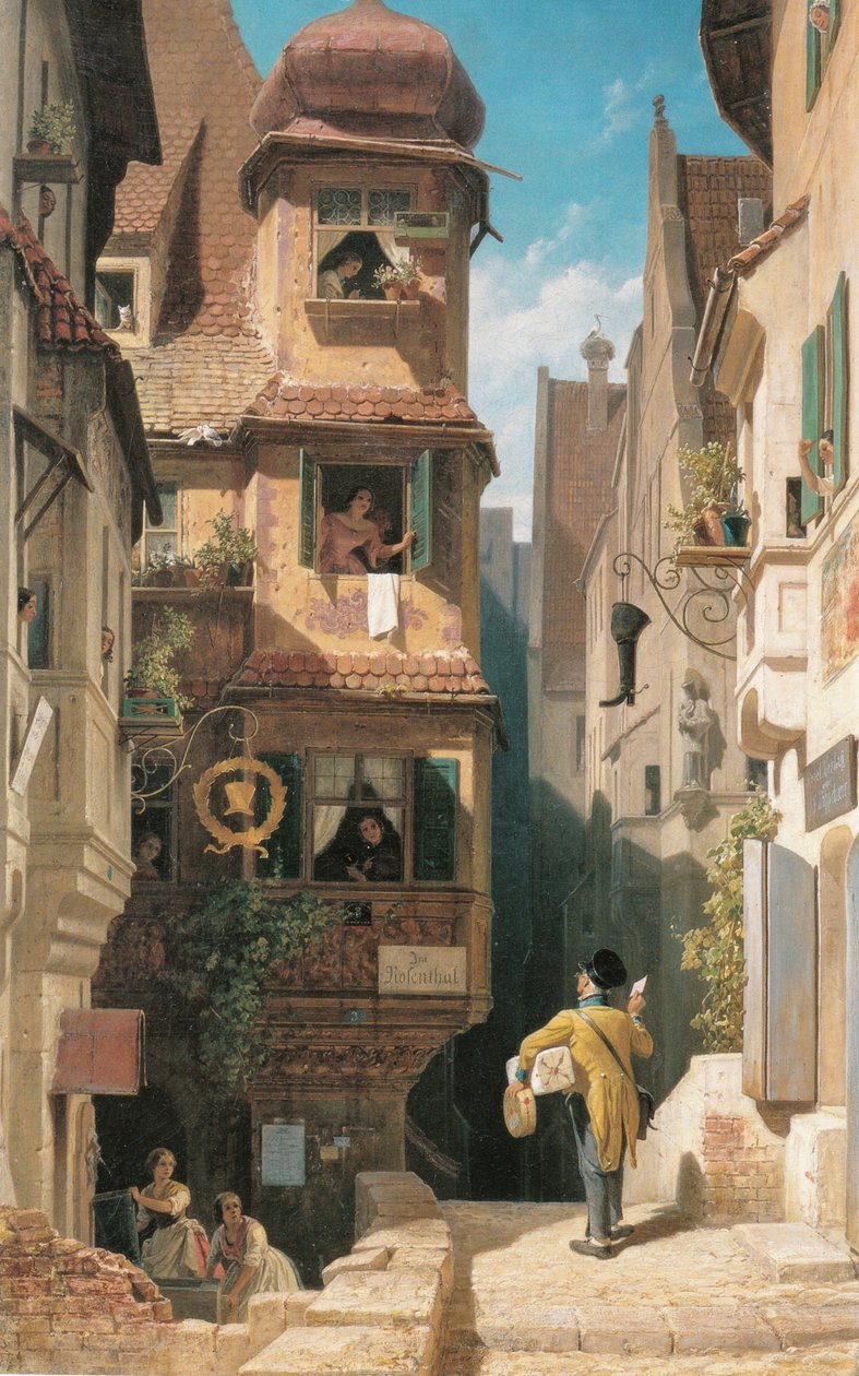 De postbode in Rosenthal door Carl Spitzweg