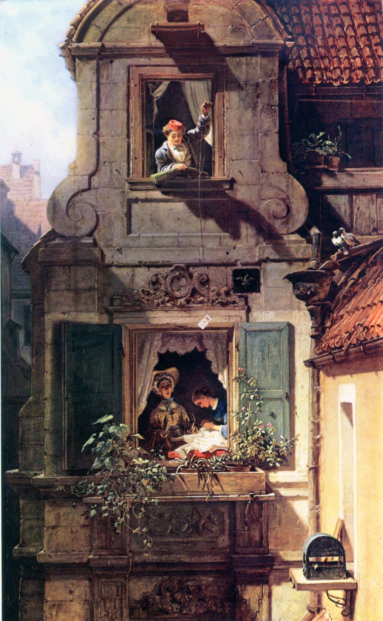 De onderschepte liefdesbrief door Carl Spitzweg