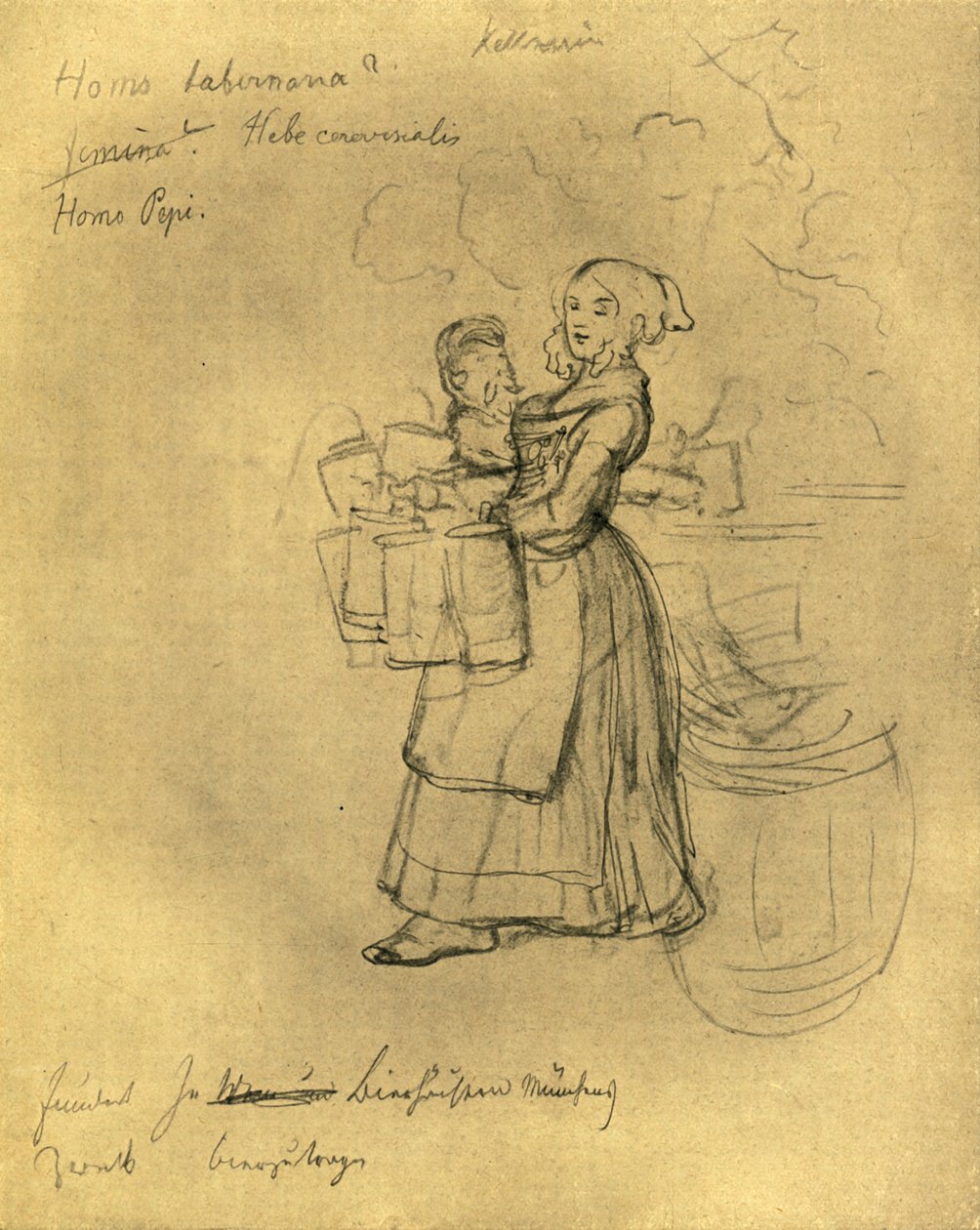 De serveerster, midden-late 19e eeuw door Carl Spitzweg
