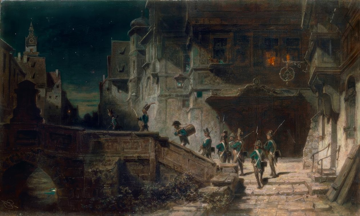 De wacht door Carl Spitzweg
