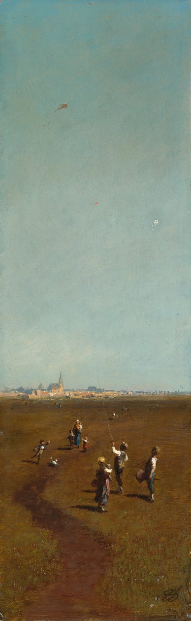 Vliegende Vliegers, ca. 1880-1885 door Carl Spitzweg
