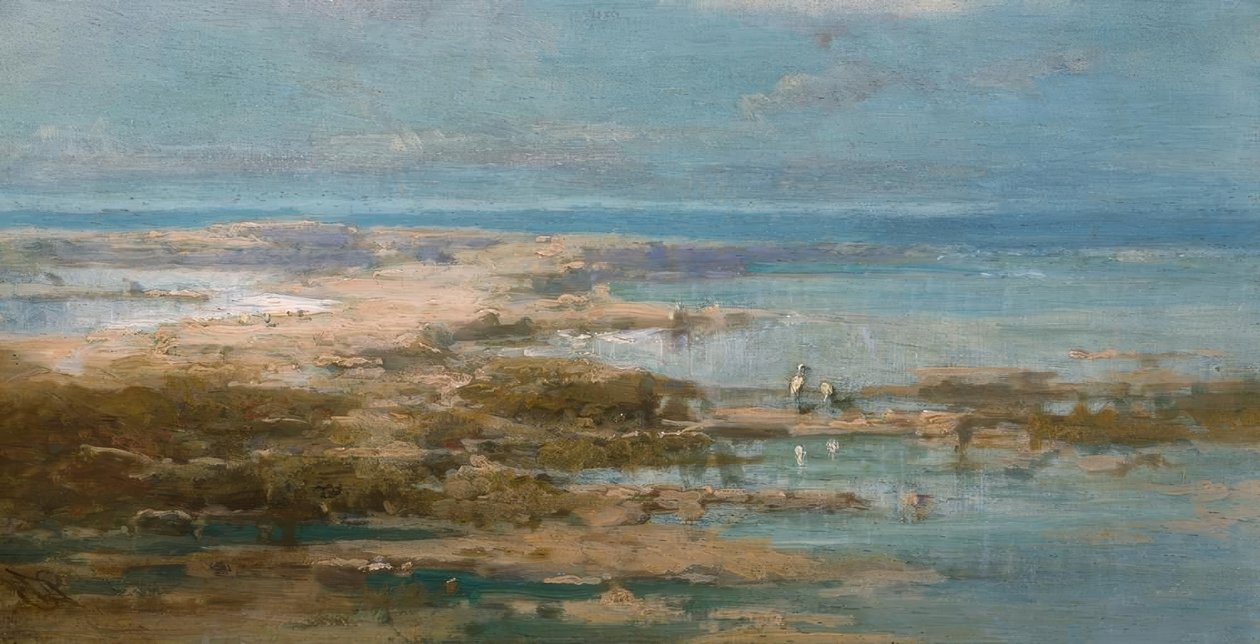 Nillandschap met ooievaars door Carl Spitzweg