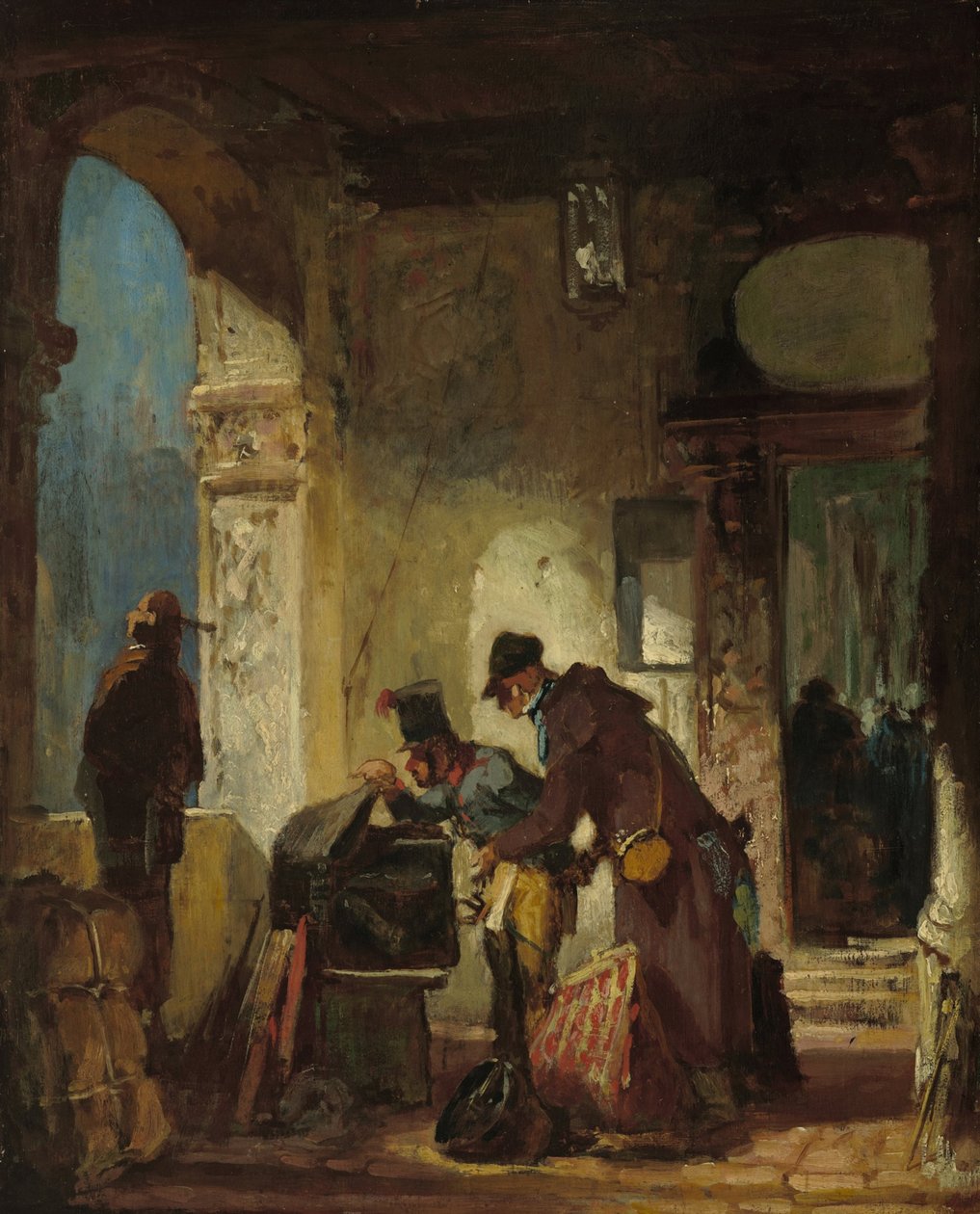Pauselijke douanecontrole door Carl Spitzweg