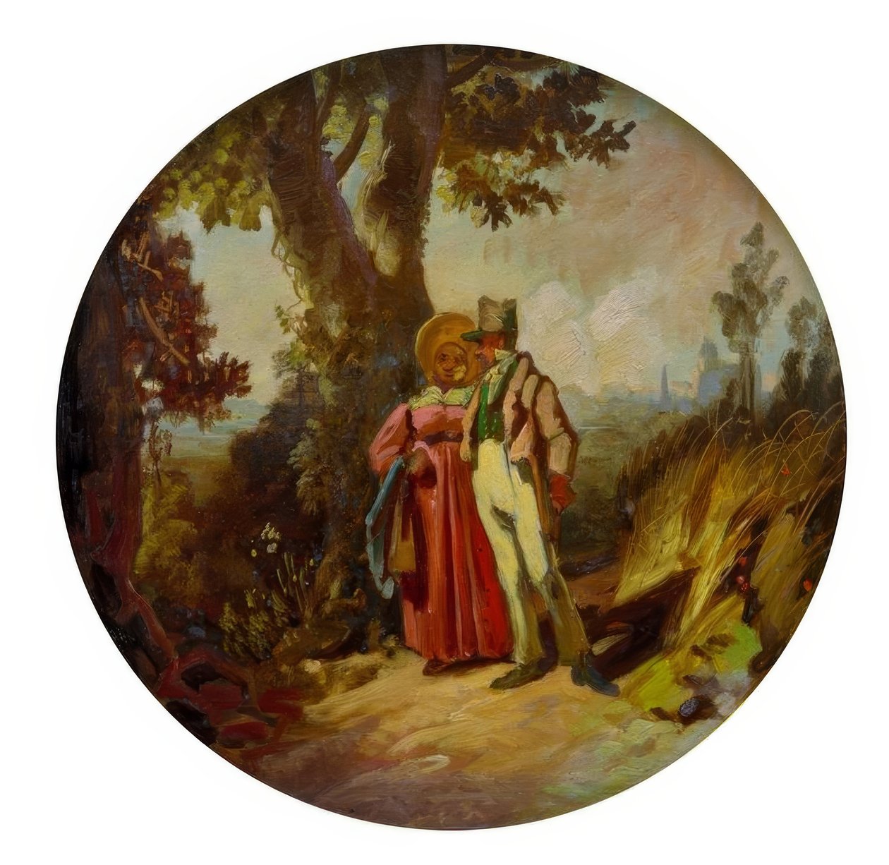 Wandelend burgerpaar door Carl Spitzweg