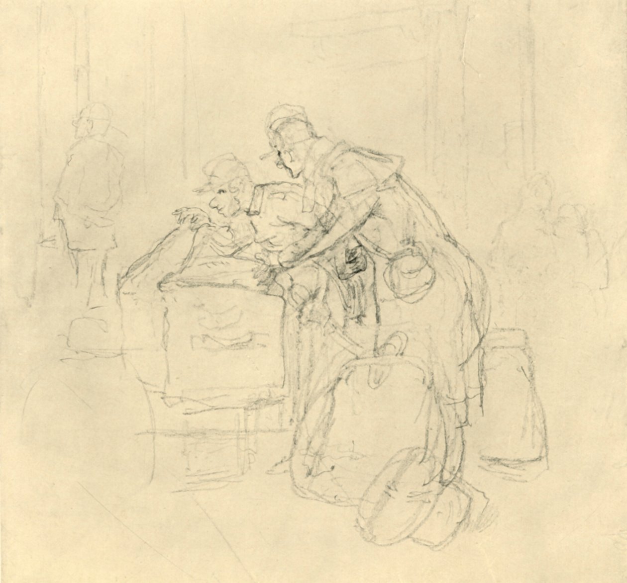 Zollvisitation II door Carl Spitzweg