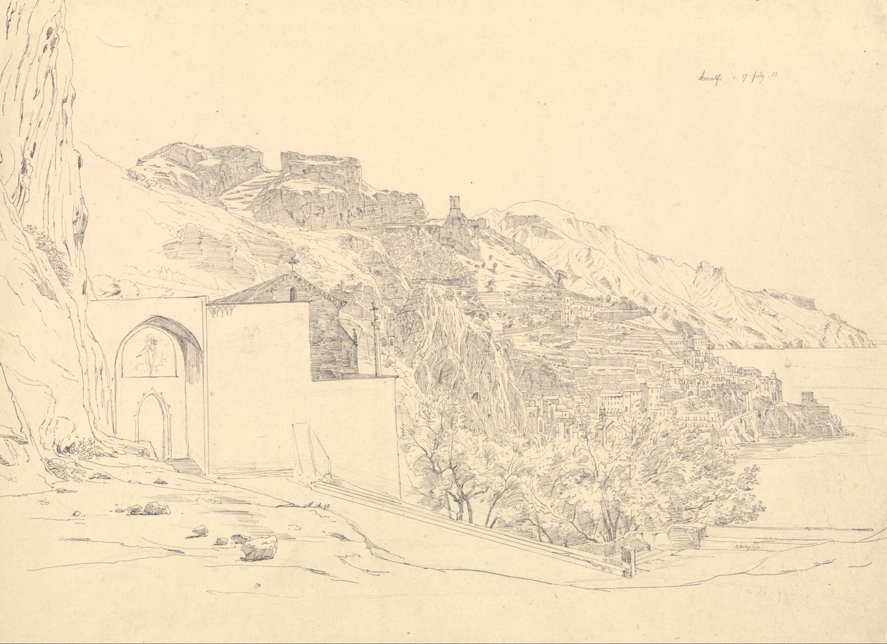 Uitzicht op Amalfi door Carl Wagner