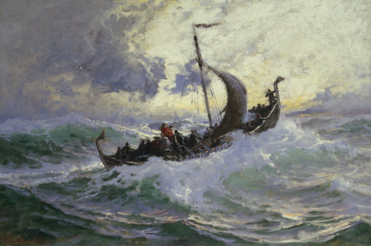 Leif Eriksson ontdekt Amerika door Carl Wilhelm Barth