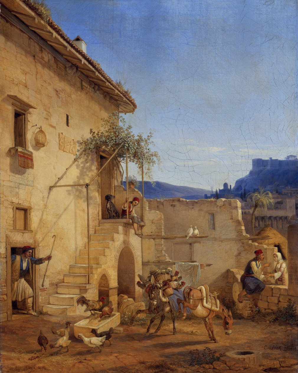 Huis in Athene door Carl Wilhelm Freiherr von Heideck