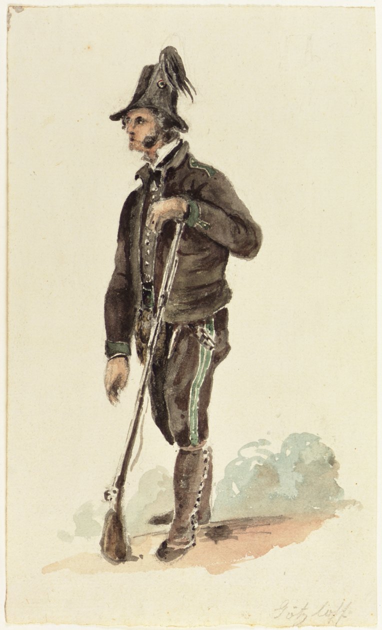Italiaanse Jager, 1830 door Carl Wilhelm Goetzloff
