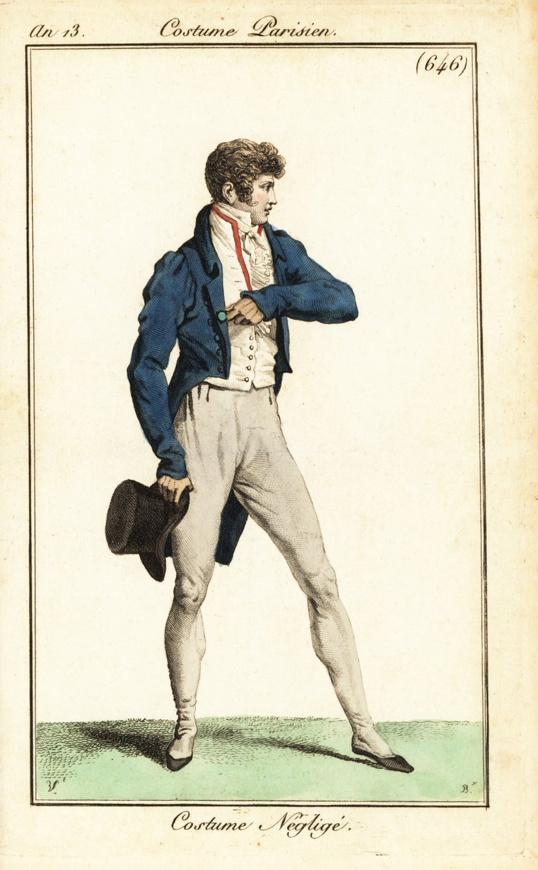Franse dandy in casual outfit, Parijs door Carle (after) Vernet