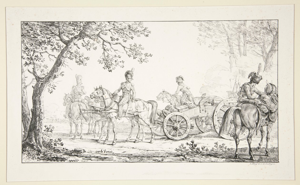 Artillerie in mars door Carle Vernet
