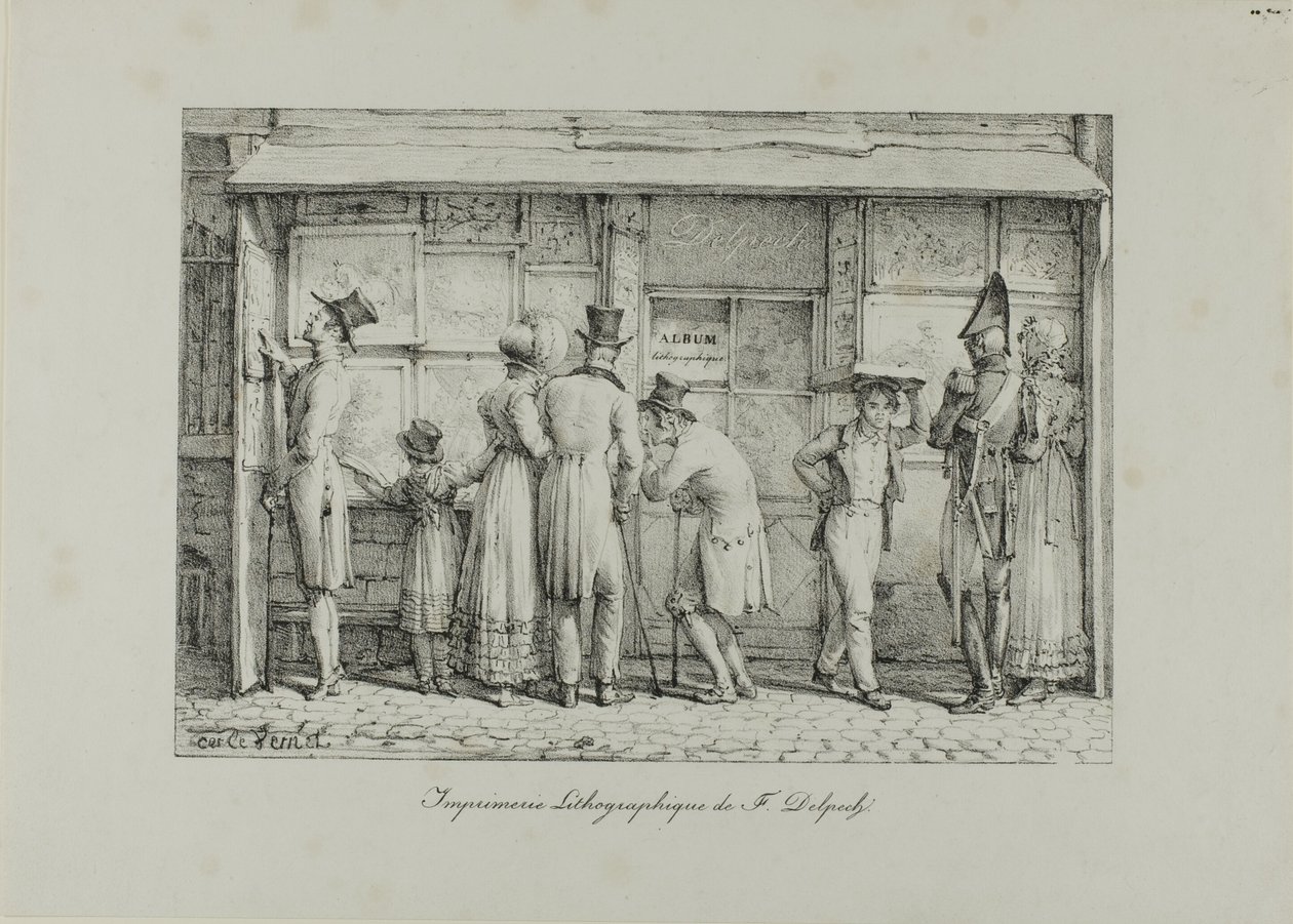 Drukkerij Delpech door Carle Vernet
