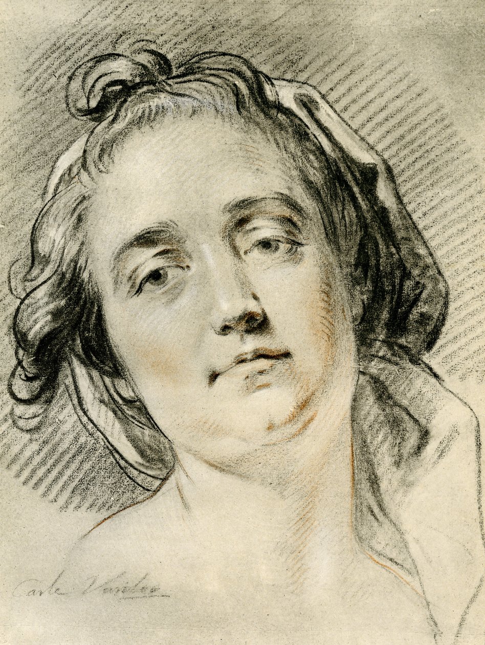 Hoofd studie door Carle van Loo