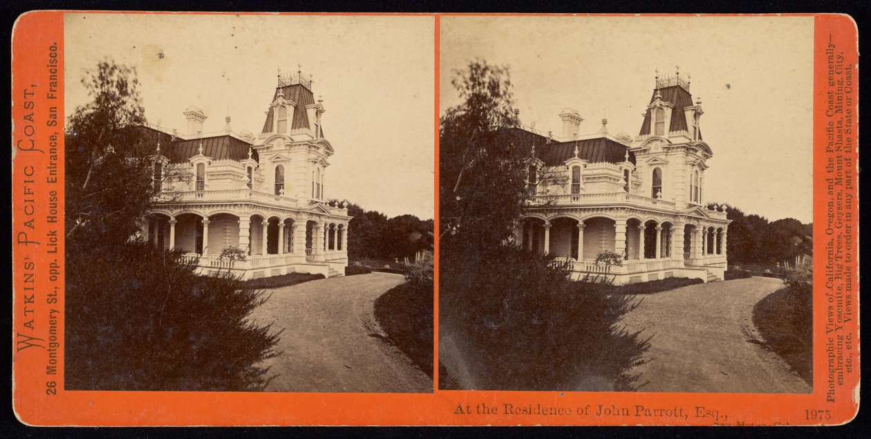 Bij de residentie van John Parrott, Esq., San Mateo, Cal. door Carleton E. Watkins