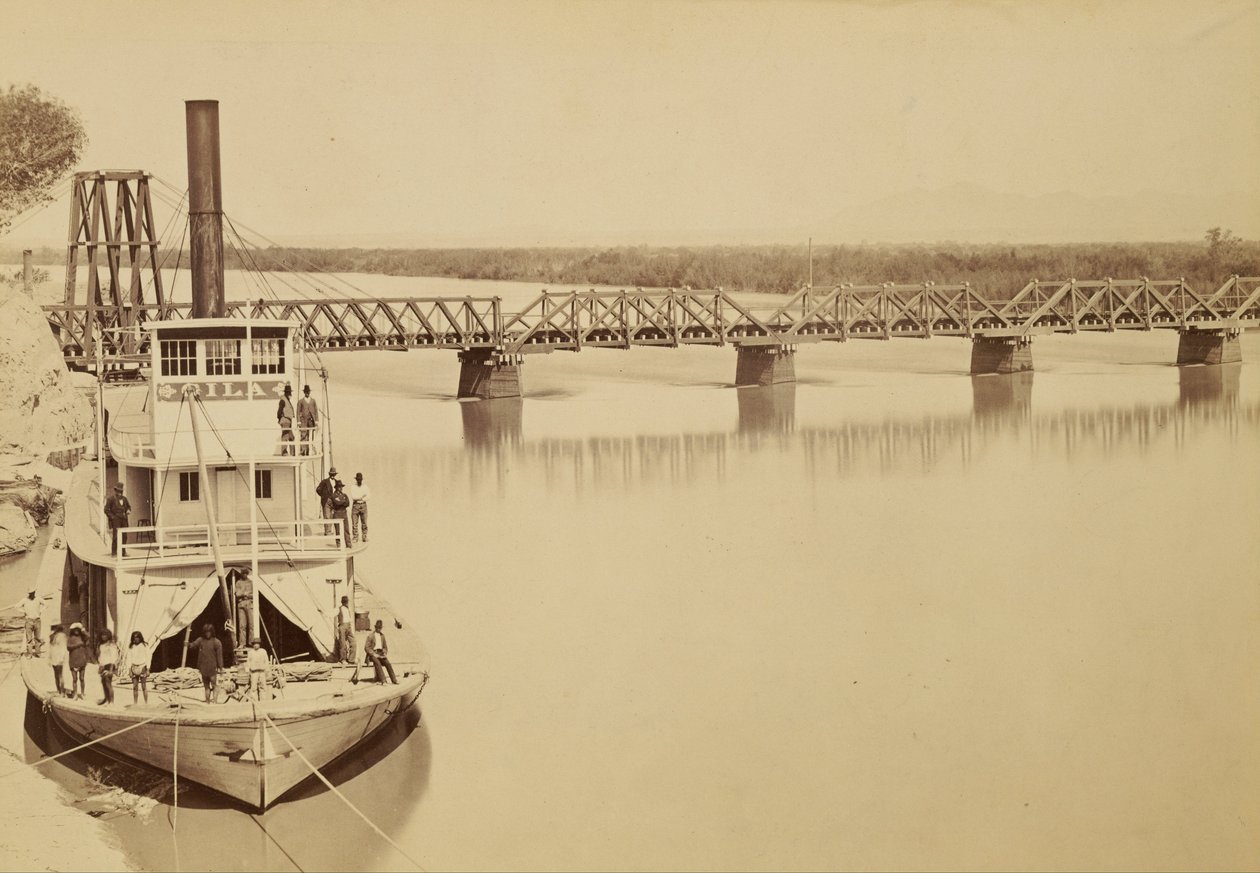 Brug over de Colorado Yuma door Carleton E. Watkins