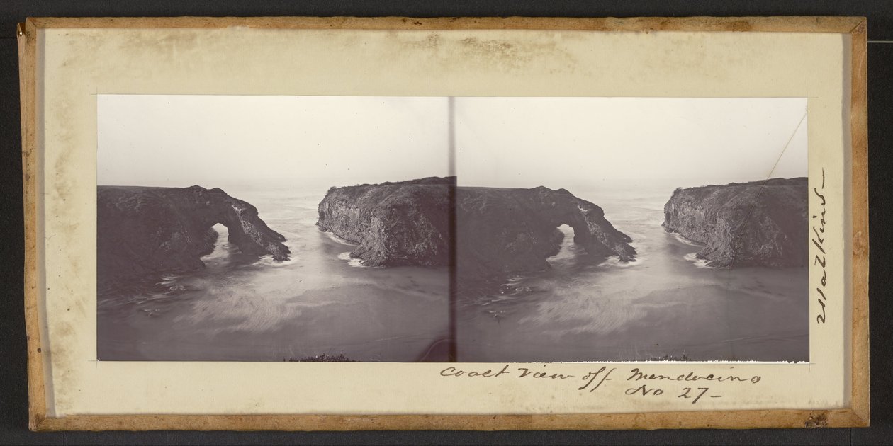 Kustzicht bij Mendocino door Carleton E. Watkins