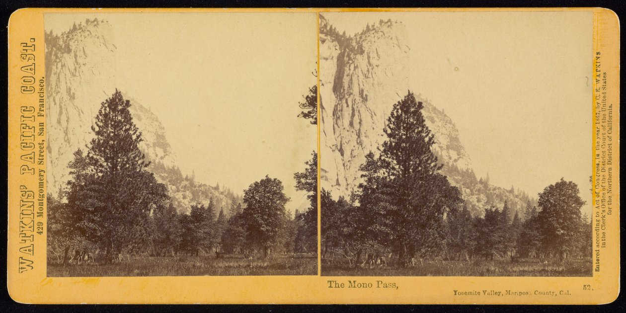 De Mono Pass, Yosemite Valley, Mariposa County, Cal. door Carleton E. Watkins