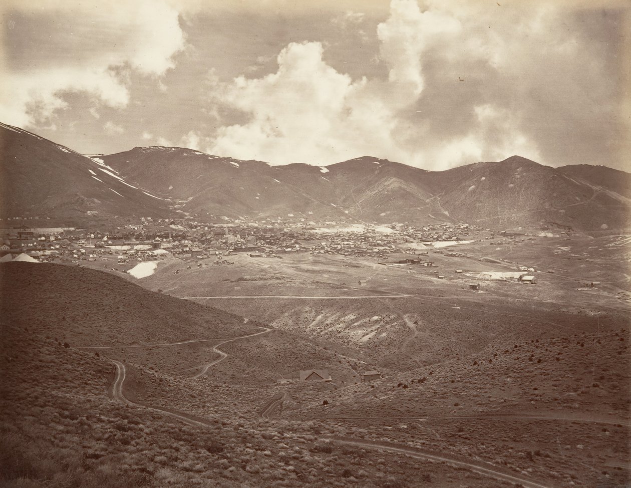Virginia City, 1875, gedrukt ca. 1876 door Carleton Emmons Watkins