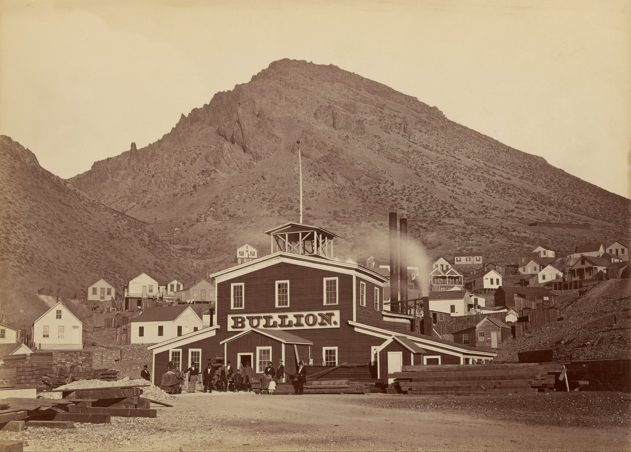De Bullion Mijn, Virginia City, Nevada door Carleton Watkins