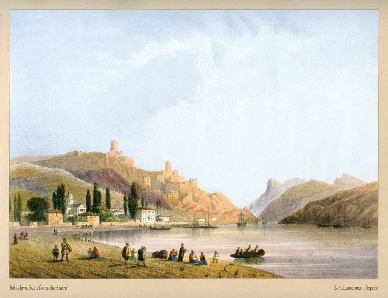 Karlo Bossoli. Balaklava. Uitzicht vanaf de kust door Carlo Bossoli
