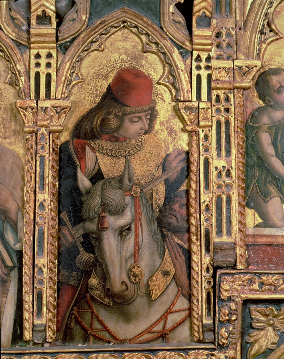 Sint-Maarten, detail van het San Martino polyptiek door Carlo Crivelli