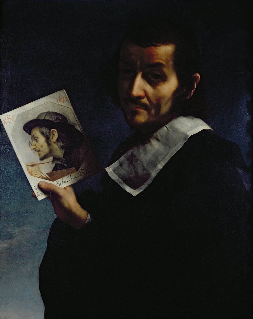Zelfportret, 1674 door Carlo Dolci