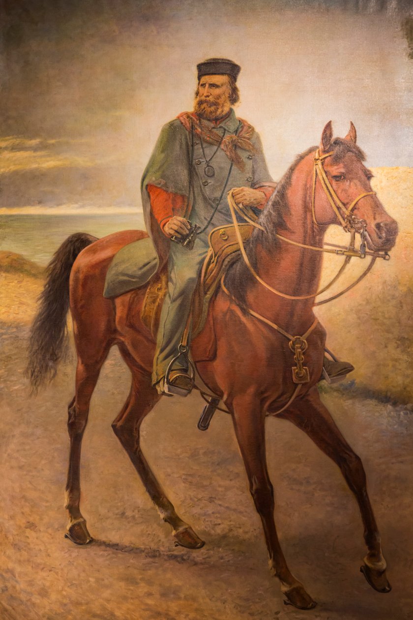 Giuseppe Garibaldi te paard door Carlo (after) Ademollo