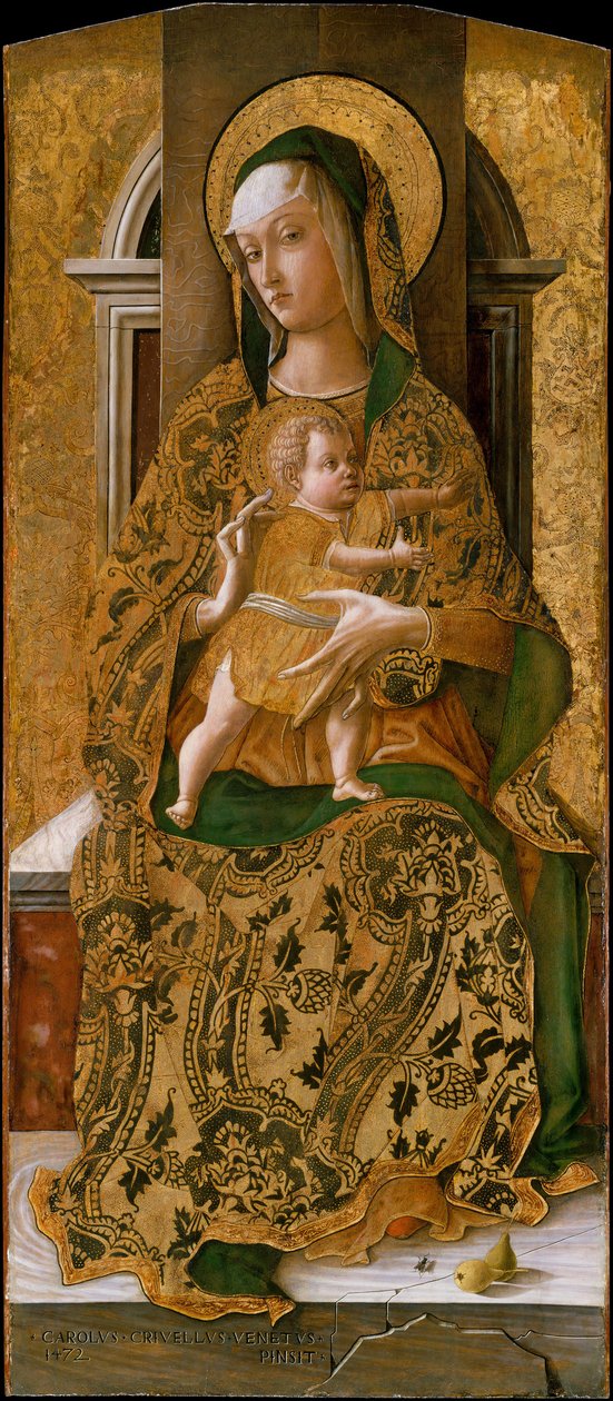 Madonna en kind op de troon door Carlo Crivelli