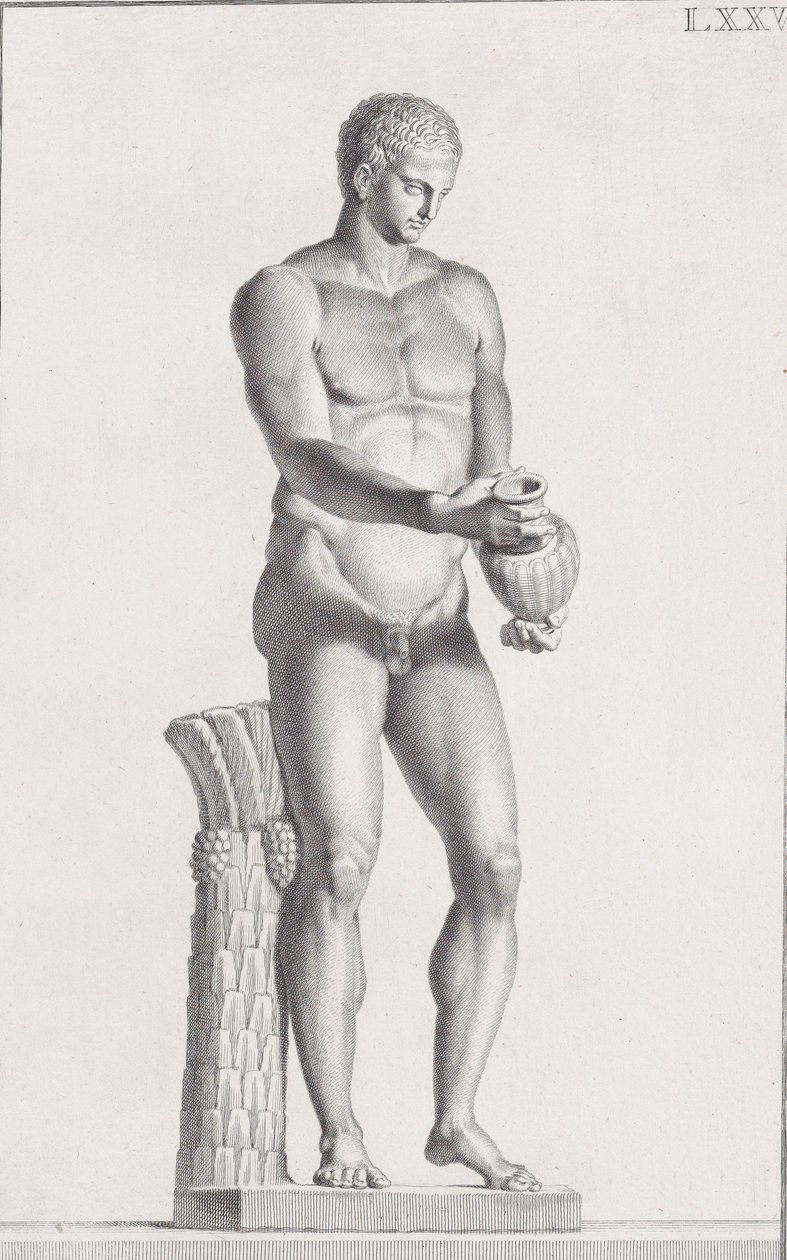 Standbeeld van een mannelijke atleet, 1734 door Carlo Gregori